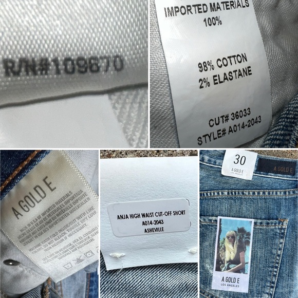 🆕 Agolde Anja High Waist Cut-Off Short | Size 30 | Asheville | A Gold E NEW/NWT - Picture 15 of 17